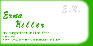erno miller business card